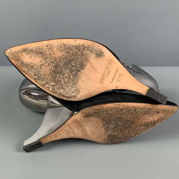 JIMMY CHOO Black Silver Ankle Strap Pumps - Picture 7 of 7